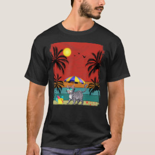 Beach Coconut Tree Retro Graphic Bobcats Summer T-Shirt