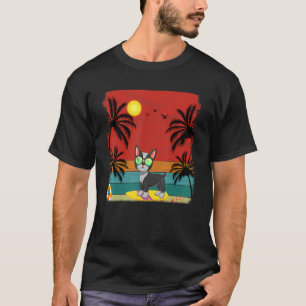 Beach Coconut Tree Retro Graphic Boston Terrier S T-Shirt
