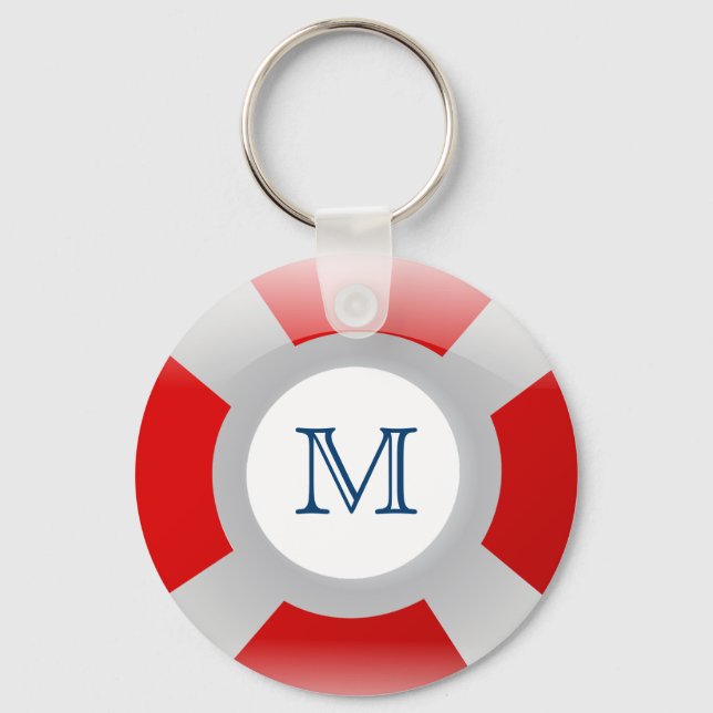 Beach Collection: Lifesaver Monogram Key Ring (Front)