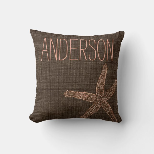 Beach Collection Starfish Custom Name Cushion (Front)