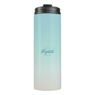 Beach Colors Gradient Minimal Monogram Thermal Tumbler