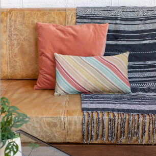 Beach Colour Scheme Striped Throw Pillow