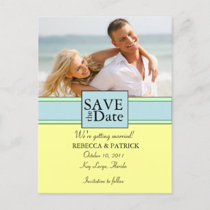 Beach Colours, Photo Save the Date Postcards