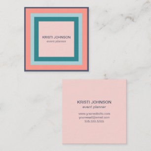 Beach Colours Squares Minimalist Modern Square Business Card