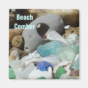 Beach Comber magnets Seaglass Sea Glass Fossils