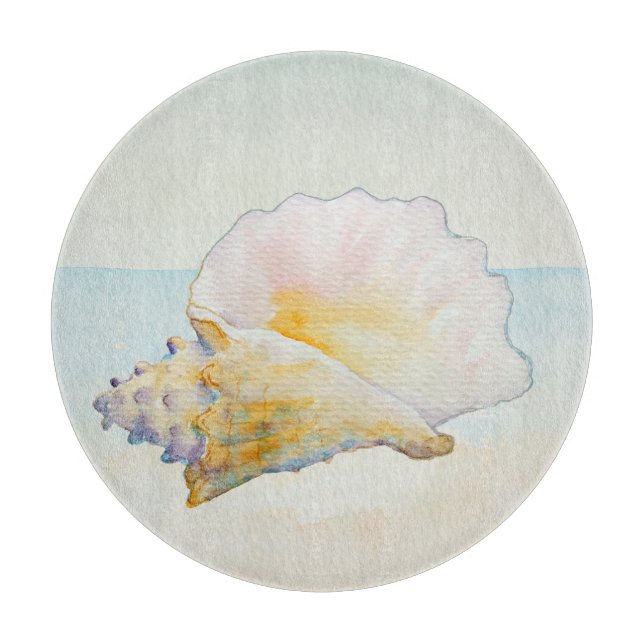Beach Conch Shell Nautical Ocean Cutting Board (Front)