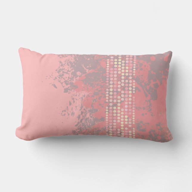 beach coral pink sands dot abstract lumber pillow (Front)