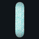 Beach Coral Reef Pattern Nautical White Aqua Blue Skateboard<br><div class="desc">This pretty ocean / beach-inspired repeating nautical pattern skateboard looks like an intricately-woven coral reef in white on aqua blue / seafoam green. The elegant coral reef pattern is made in a stencil look. This simple, modern design is perfect for a coastal / beach theme. "Customise It" to resize the...</div>