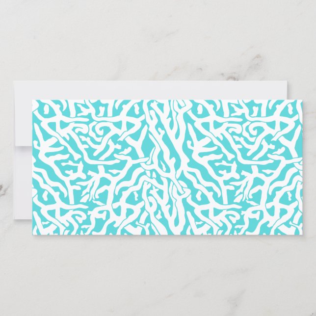 Beach Coral Reef Pattern Nautical White Blue (Front)