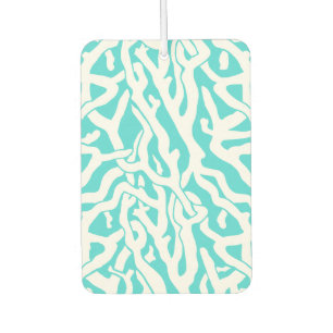 Beach Coral Reef Pattern Nautical White Blue Car Air Freshener