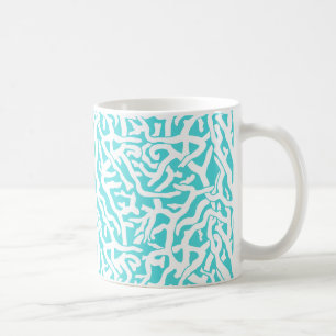 Beach Coral Reef Pattern Nautical White Blue Coffee Mug