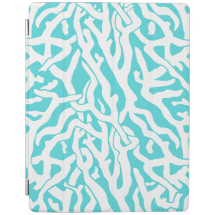 Beach Coral Reef Pattern Nautical White Blue iPad Smart Cover