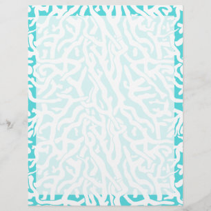 Beach Coral Reef Pattern Nautical White Blue Paper