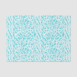Beach Coral Reef Pattern Nautical White Blue v2 Tissue Paper