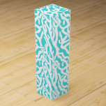 Beach Coral Reef Pattern Nautical White Blue Wine Gift Box<br><div class="desc">This elegant ocean / beach-inspired repeating nautical pattern looks like an intricately-woven coral reef in white on a beachy - blue background. The pretty coral reef design is made in a stencil look. The colour of blue is reminiscent of bright, clear tropical seas. This simple, modern pattern is perfect for...</div>