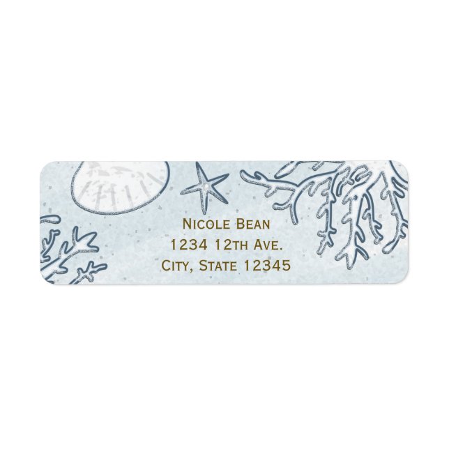 Beach Coral Reef Sea Shell Starfish Address Labels (Front)
