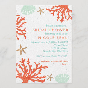Beach Coral Reef Sea Shell & Starfish Invitations