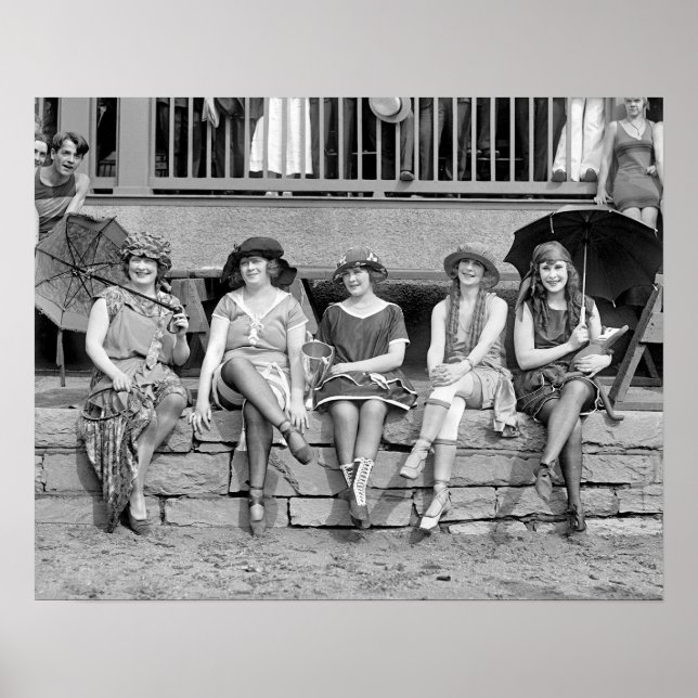 Beach Costume Contest, 1921. Vintage Photo Poster (Front)