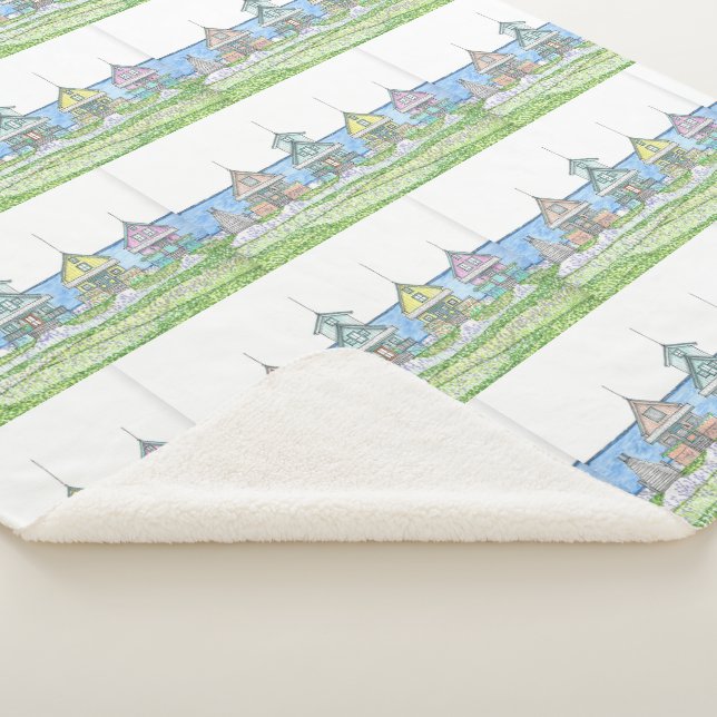 Beach Cottage Sherpa Blanket (3/4)