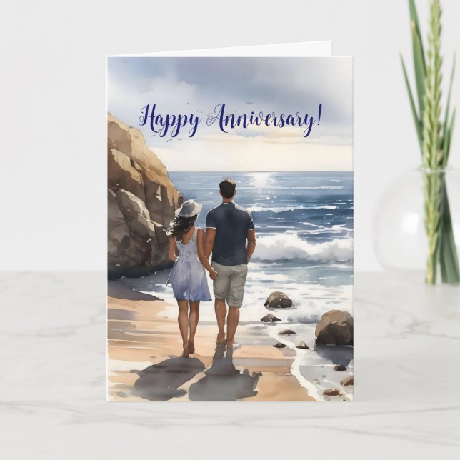 BEACH COUPLE ANNIVERSARY CARD (Front)