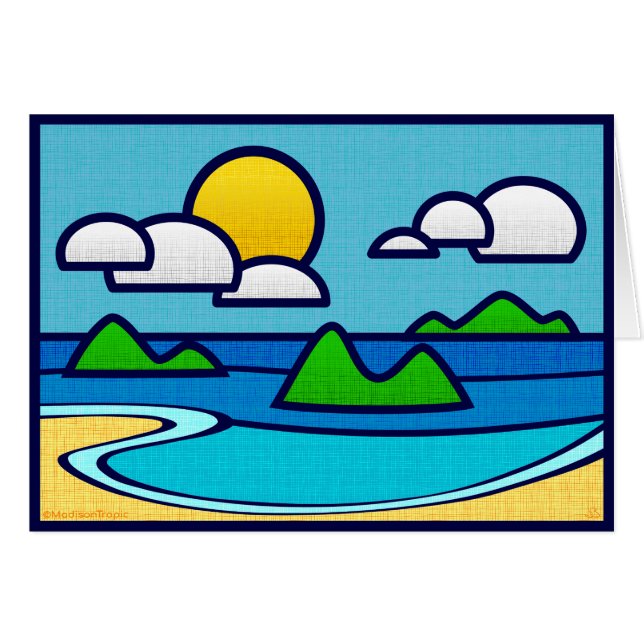 Beach Cove card. Blank inside. (Front Horizontal)