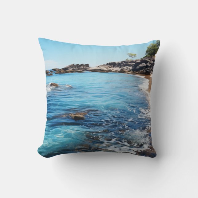 Beach Cove Foam Waves  Cushion (Front)