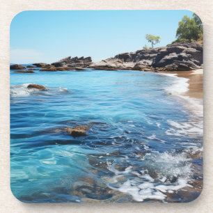 Beach Cove Painting Beverage Coaster
