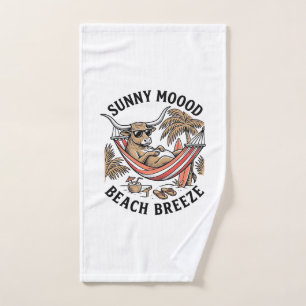 Beach Cow Shirt Vintage Summer Farm Animal Art Hand Towel