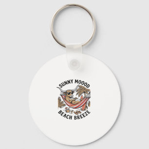 Beach Cow Shirt Vintage Summer Farm Animal Art Key Ring