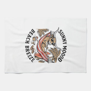 Beach Cow Shirt Vintage Summer Farm Animal Art Tea Towel