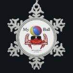 Beach Crab, My Ball, MeWarriorWoman on Twitch Snowflake Pewter Christmas Ornament<br><div class="desc">I stream games on Twitch.  This is an art emote I created for my Twitch channel.  Even if you don't follow me on Twitch,  hope you will enjoy the crabs.</div>