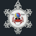 Beach Crab, My Ball, MeWarriorWoman on Twitch Snowflake Pewter Christmas Ornament<br><div class="desc">I stream games on Twitch.  This is an art emote I created for my Twitch channel.  Even if you don't follow me on Twitch,  hope you will enjoy the crabs.</div>