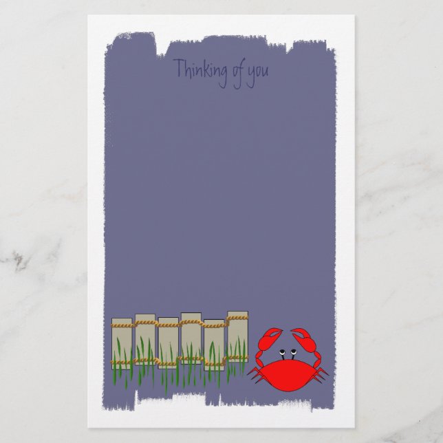 Beach Crab Stationery (Front)