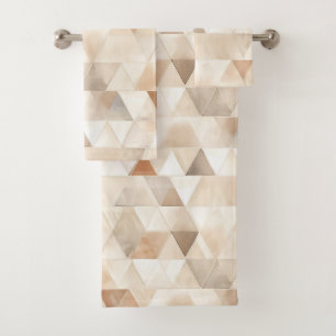 Beach Cream Triangles Bath Towel Set