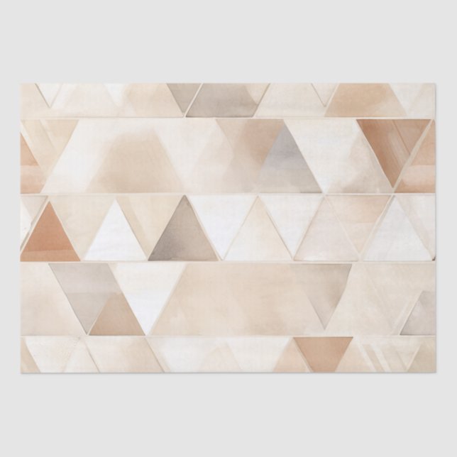 Beach Cream Triangles Wedding Tissue Paper (Front)
