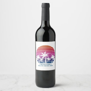 Beach Cruise Family Reunion Sunset Vacation Custom Wine Label