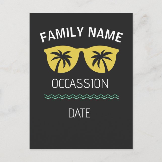 Beach Cruise Holiday Custom  Invitation Postcard (Front)