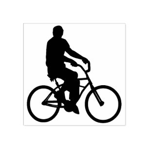 Beach cruiser bike riding rubber stamp