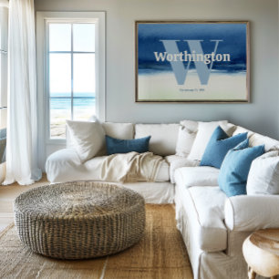 Beach Custom Last Name Lake Home Wall Art Gifts