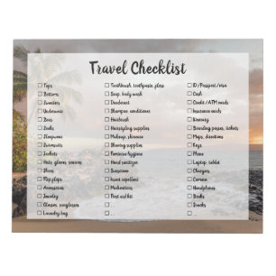 Beach Customisable Travel Packing List Checklist Notepad