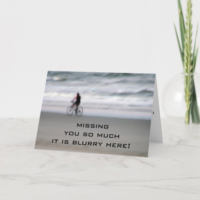 BEACH CYCLER SENDS CHRISTMAS BIRTHDAY WISH HOLIDAY CARD (Front)