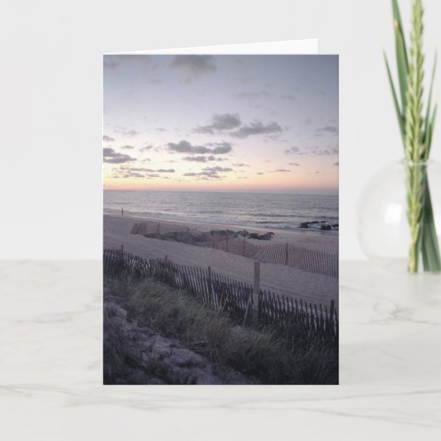 'Beach Dawn' Blank Greeting Card (Front)