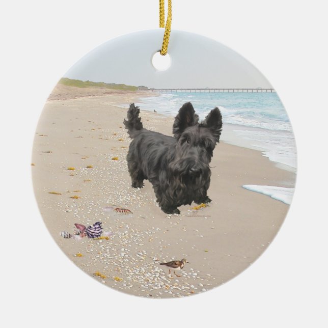 Beach Day Ceramic Tree Decoration (Front)