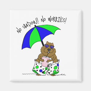 Beach Day Groundhog Magnet