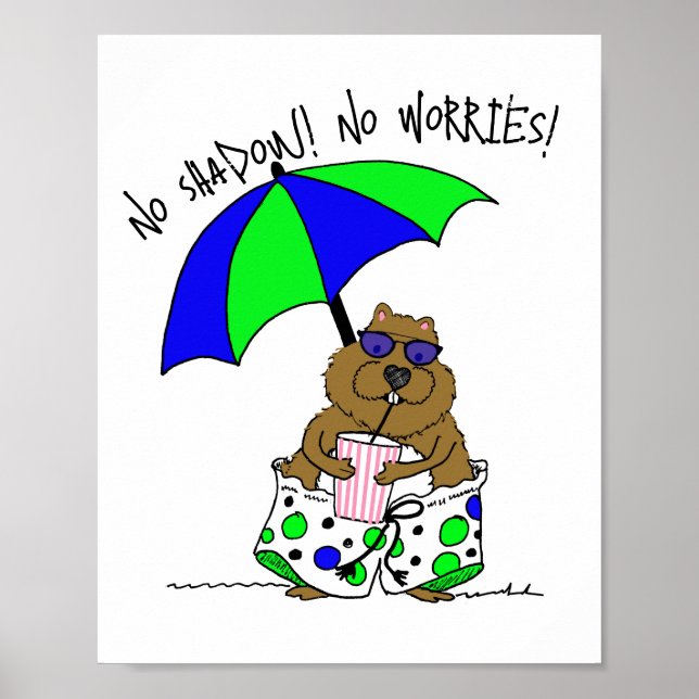 Beach Day Groundhog Poster (Front)