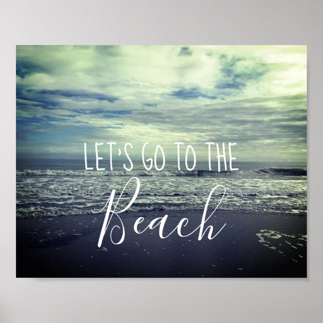 Beach Day Photography Photo Cloudy Blue Fog Foggy Poster (Front)