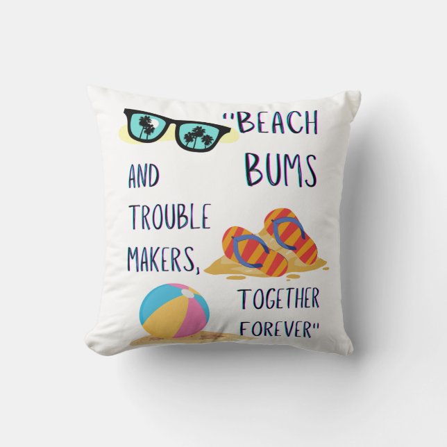beach day quote cushion (Front)