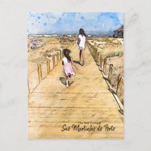 Beach Day- Sao Martinho Do Porto -Portugal Postcard