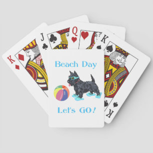 Beach Day Scottie Dog Playing Cards