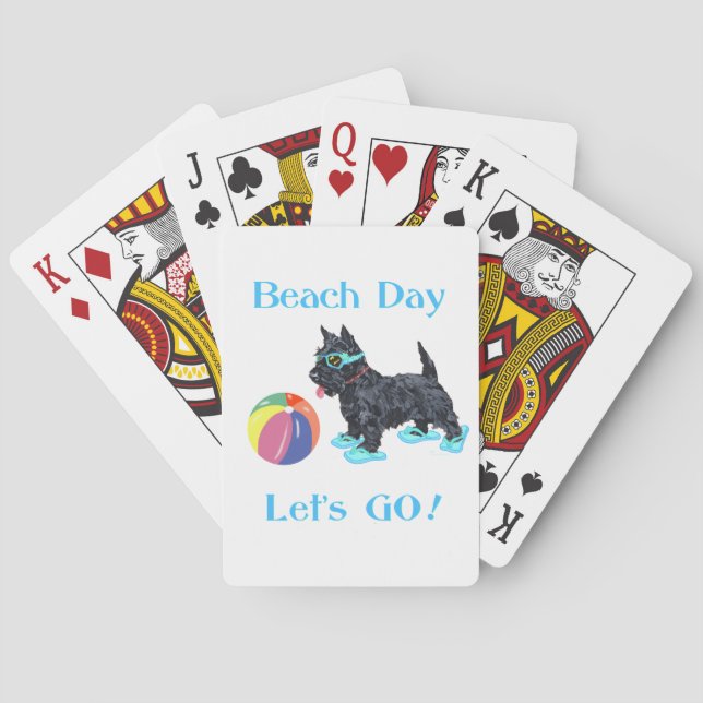 Beach Day Scottie Dog Playing Cards (Back)